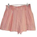 Parker  Carlo Striped Pink & White Paperbag High Rise Shorts Size 6 Photo 2