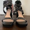 Juicy Couture  Macarena Black Strappy Rhinestone Platform Heels 8 Photo 1