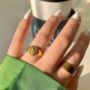 Silhouette Signet Ring, Gold Signet Ring, Chunky Gold Ring Photo 2