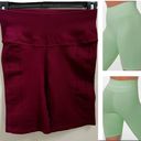 SoulCycle NUX x  Dark Red High Rise One by One High Compression Bike Shorts Photo 1