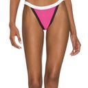 Beach Riot NEW  Becca Colorblock Neon Pink White Black Bikini Bottoms Size Large Photo 2