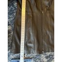 Anne Klein  Women's Mid-length Leather Jacket Chocolate Brown Size XL Sleek Photo 7