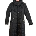 Cole Haan  Signature Black Down Midi Length Puffer Coat XS Classic Minimalist Photo 2