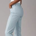 American Eagle NWOT AE Stretch Vegan Leather Super High-Waisted Straight Pant Light Blue Photo 2