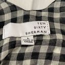 Ten Sixty Sherman  NORDSTROM Black & white Gingham Cold shoulder Blouse NEW large Photo 7