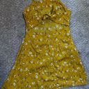 Sundress Mustard White Flowers Spaghetti Straps Tie back‎ Wrap Skirt Size Small Orange Photo 5