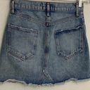 AGOLDE  Quinn Denim Mini Skirt Size 24 Lightly Distressed Blue In Devotee Wash Photo 4