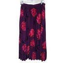 A New Day  Purple Floral Rose Print  Pleated Skirt Size Large Photo 1