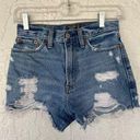 Abercrombie & Fitch Annie High Rise Distressed Shorts - Size 24 (00) Medium Wash Photo 0