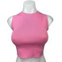 ZARA  Pink Ribbed Knit Crew Neck Sleeveless Pullover Casual Bra Crop Top Size S Photo 0