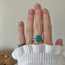 Boutique “Jolene” Southwestern Blue Turquoise Silver Ring 8.5 Cowgirl Maximalist Photo 0