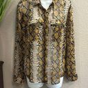 Timing #332  Snakeskin printed long sleeve sheer top size small Photo 0