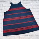 J.Jill  Shirt Tank Top Women's Size XL Navy/Red Embroidered Halter Neck Pullover Photo 7