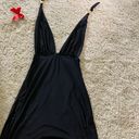 Vix Paula Hermanny VIX Black Halter Tie On Gold Coverup Multiple Style Dress Photo 6