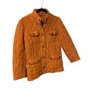 J. McLaughlin  Burnt Orange Quilted 100% Silk Snap Up Size Small Jacket. Photo 1