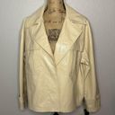 Franke Shop Size S Cream Faux Leather PVC Jacket Boxy Oversized Button Front Photo 1