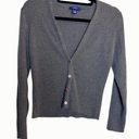 J.Crew  Ribbed Stretch Asymmetrical Grey Sweater Large Cardigan Photo 0