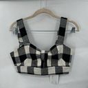 WHiT Bando Bra Top Sz 4 Black White Gingham Cutout Cropped Y2K Festival Punk NEW Photo 0