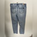 Seven 7 Denim High Rise Slim‎ Straight Light Wash Raw Hem Jeans Photo 2