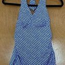 L.L.Bean  Blue White Patterned Halter Tankini Top Size 6 Photo 0