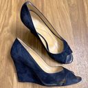 Kate Spade  Peep Toe Suede Wedges | Navy Blue | 7 Photo 0