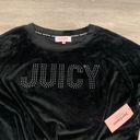 Juicy Couture NWT  Black Rhinestone Embellished Velour Pajama Set With Leggings Photo 2