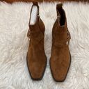 DKNY  Mina Cognac Suede Western Booties Photo 4