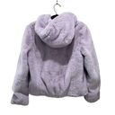 Rachel Zoe  Faux Fur Hooded Zip Up Jacket Coat Lavender Purple Size Small Photo 5