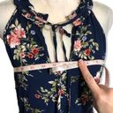 Xhilaration NWOT Navy Blue Floral Tie Neck Sleeveless Dress Photo 4