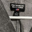 Polo  jeans co. Black denim button down jacket size medium Photo 1