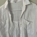 Madewell Linen White Short Sleeve Button Up Top Photo 1