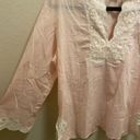 Natori  Pink Tunic With White Lace Accents Size Small Photo 2