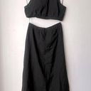 Petal and Pup  Black Linen Blend Cropped Tank + Midi A Line Skirt Matching Set XS Photo 0