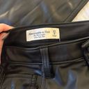 Abercrombie & Fitch Abercrombie Black High Rise Leather 90s Straight Pant Photo 4