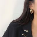 Chunky Open Gold Hoop Earrings for Women Photo 3