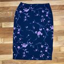 American Vintage Y2K Sulina Midi Skirt Pink ditsy floral side slit stretchy office siren Size S M Photo 3