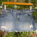 Victoria's Secret  Pink Denim Skirt Womens 2 XS Blue Mini Distressed Y2k Frayed Photo 0