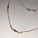 Monet Vintage Signed  Gold & Purple Amethyst Beaded Chain Necklace Photo 3