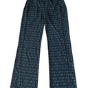 Coldwater Creek  Black and Blue Ikat Print High Rise Straight Leg Athletic Pants Photo 0