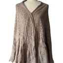 Vintage Lightweight Crochet Sweater Shawl Pointelle Knit Tan Brown Boho Festival Size undefined Photo 6