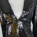 Motel  Melana Plunge Neck Bodycon Sequin Dress Black Medium New Photo 10