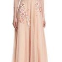 Notte Marchesa  • 3/4-Sleeve Beaded Tulle Gown peach blush pink floral embroidery Photo 1