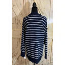 Style & Co Women’s Textured Crewneck Tunic Sweater Striped White Navy Size 0X Blue Photo 6