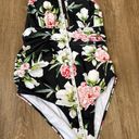 Cupshe one piece swimsuit halter tie black floral padded ruched women’s size XL Photo 11