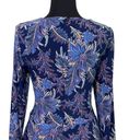 Ralph Lauren Lauren  Size 8 Blue Floral Surplice Jersey Dress Long Sleeves Photo 2