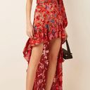 Alexis Marseille Asymmetrical Hi-Low Floral Dress/Gown Red Floral Size Small Photo 10