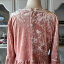 cupio  Velour Pink Blush Flounce Sleeve Empire Waist Top Sz S​​​ Photo 4