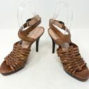 Stuart Weitzman  Arriba Huarache Strappy Sandal, Saddle Genuine Leather Size 6 Photo 5