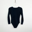 Everlane Black The Long-Sleeve V-Neck Bodysuit Photo 4