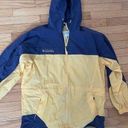 Columbia Womens  Vintage Rainjacket Windbreaker Size Medium Yellow and Blue‎  GUC Photo 0